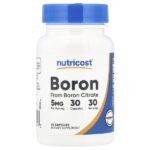 Бор, 5 мг, 30 капсул — Nutricost