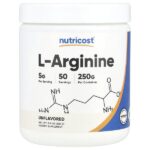 L-аргинин, без добавок, 250 г (8,9 унции) — Nutricost