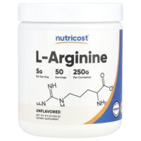 L-аргинин, без добавок, 250 г (8,9 унции) — Nutricost