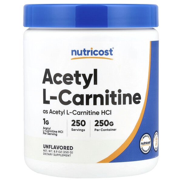 ncs57490_v_8.jpg ацетил-L-карнитин, без добавок, 250 г (8,9 унции) — Nutricost