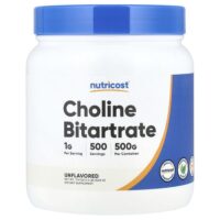 Битартрат холина, без добавок, 500 г (17,9 унции) — Nutricost