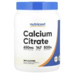 Цитрат кальция, без добавок, 500 г (17,9 унции) — Nutricost