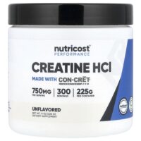 креатин гидрохлорид, без добавок, 225 г (8 унций) — Nutricost