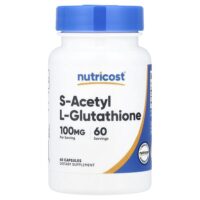 S-ацетил L-глутатион, 100 мг, 60 капсул — Nutricost