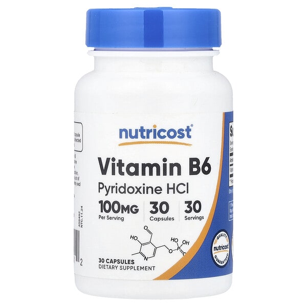 ncs57541_v_8.jpg витамин B6, 100 мг, 30 капсул — Nutricost