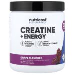 Performance, креатин + энергия, со вкусом винограда, 252 г (9 унций) — Nutricost
