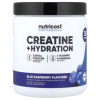 Performance, креатин и увлажнение, со вкусом голубой малины, 261 г (9,3 унции) — Nutricost