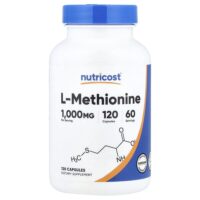 L-метионин, 120 капсул (500 мг в 1 капсуле) — Nutricost