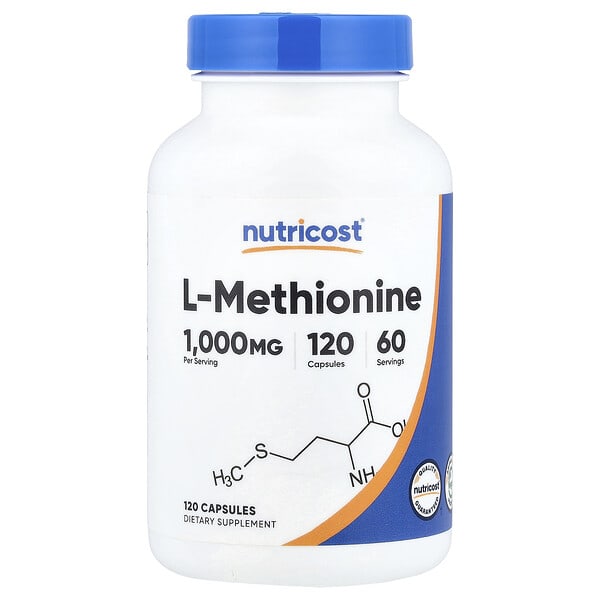 ncs57597_v_8.jpg L-метионин, 120 капсул (500 мг в 1 капсуле) — Nutricost