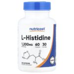 L-гистидин, 60 капсул (600 мг в 1 капсуле) — Nutricost