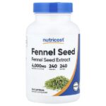 семена фенхеля, 240 капсул (200 мг в 1 капсуле) — Nutricost
