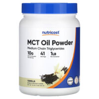 порошок из масла MCT, со вкусом ванили, 454 г (16 унций) — Nutricost