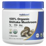 100% органический гриб шиитаке, без добавок, 113 г (4 унции) — Nutricost
