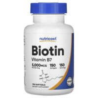 биотин, 5000 мкг, 150 капсул — Nutricost
