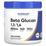 Бета-глюкан 1,3 / 1,6, без добавок, 100 г (3,5 унции) — Nutricost