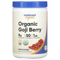 органические ягоды годжи, без добавок, 454 г (1 фунт) — Nutricost