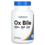 Бычья желчь, 125 мг, 240 капсул — Nutricost