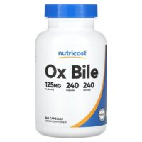 Бычья желчь, 125 мг, 240 капсул — Nutricost