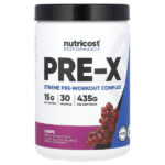 Performance, PRE-X, предтренировочный комплекс Xtreme, со вкусом винограда, 435 г (1 фунт) — Nutricost