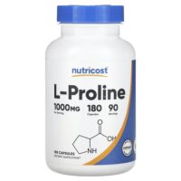 L-пролин, 180 капсул (500 мг на капсулу) — Nutricost