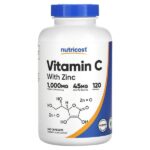 Витамин C с цинком, 240 капсул — Nutricost