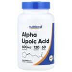 альфа-липоевая кислота, 120 капсул (300 мг в 1 капсуле) — Nutricost
