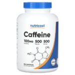 Кофеин, 100 мг, 500 капсул — Nutricost
