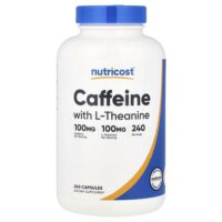 кофеин с L-теанином, 240 капсул — Nutricost