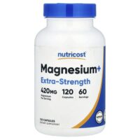 Магний +, с повышенной силой действия, 120 капсул (210 мг на капсулу) — Nutricost