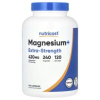 Magnesium+, магний, повышенная сила действия, 240 капсул (210 мг в 1 капсуле) — Nutricost