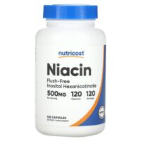 ниацин, не вызывающий приливов, 500 мг, 120 капсул — Nutricost