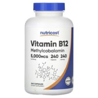 витамин B12, 5000 мкг, 240 капсул — Nutricost
