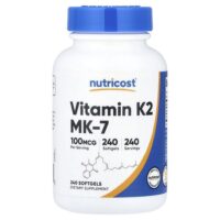 витамин K2 MK-7, 100 мкг, 240 капсул — Nutricost