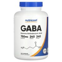 ГАМК - гамма-аминомасляная кислота, 750 мг, 240 капсул — Nutricost
