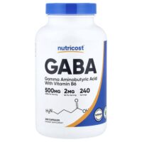 GABA с витамином B6, 240 капсул — Nutricost
