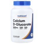 D-глюкарат кальция, 500 мг, 120 капсул — Nutricost