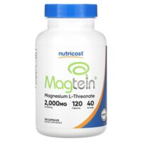 Magtein®, L-треонат магния, 120 капсул (666 мг на капсулу) — Nutricost