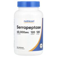 Серрапептаза, 20 мг (40 000 SPU), 120 капсул — Nutricost