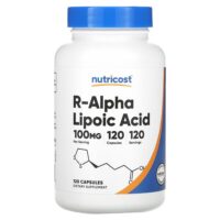 R-альфа-липоевая кислота, 100 мг, 120 капсул — Nutricost