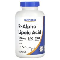 R-альфа-липоевая кислота, 100 мг, 240 капсул — Nutricost