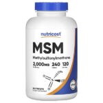 МСМ, 240 таблеток (1000 мг в каждой таблетке) — Nutricost