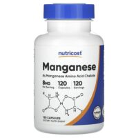 марганец, 8 мг, 120 капсул — Nutricost