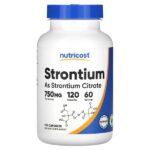 Стронций, 120 капсул (375 мг на капсулу) — Nutricost