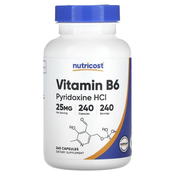 ncs67482_v_8.jpg витамин B6, пиридоксина гидрохлорид, 25 мг, 240 капсул — Nutricost