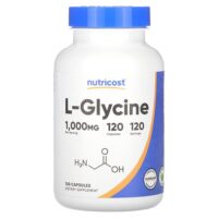 L-глицин, 1000 мг, 120 капсул — Nutricost