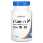 витамин B5, 500 мг, 120 капсул — Nutricost