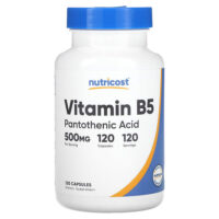 витамин B5, 500 мг, 120 капсул — Nutricost
