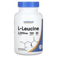 L-лейцин, 120 капсул (500 мг на капсулу) — Nutricost