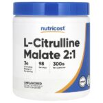 L-цитруллин малат 2: 1, без добавок, 300 г (10,7 унции) — Nutricost