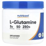 L-глютамин, без вкусовых добавок, 250 г (8,9 унции) — Nutricost